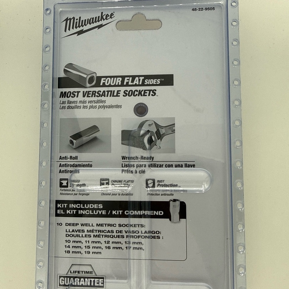 New Sealed Milwaukee 48-22-9505 3/8" Drive Deep Well Metric Socket Set - 10pc - Picture 3 of 6